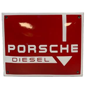 Fiftiesstore Porsche Diesel Emaille Bord 20 x 16 cm
