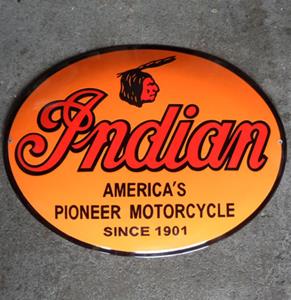 Fiftiesstore Indian America's Pioneer Motorcycle Emaille Bord