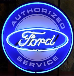 Fiftiesstore Ford Service Neon Met Achterplaat 60 x 60 cm