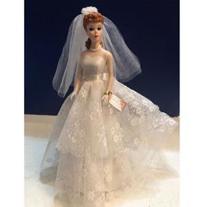 Fiftiesstore Barbie Porseleinen Beeldje En Muziekdoosje Wedding Day 23 cm