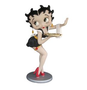Fiftiesstore Betty Boop Waitress Statue Black Dress 3ft