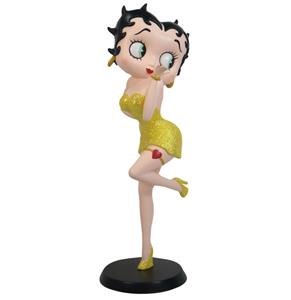 Fiftiesstore Betty Boop Blazende Kus (Gele Glitter Jurk) Beeldje