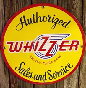 Fiftiesstore Whizzer Sales And Service Emaille Logobord