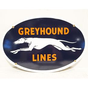 Fiftiesstore Greyhound Lines Emaille Bord Ovaal