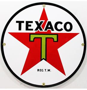 Fiftiesstore Texaco Ster Logo Emaille Bord 12 / 30 cm