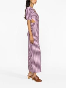 GANNI striped cut-out organic cotton dress - Roze