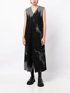 Y's abstract-print wool-blend dress - Zwart