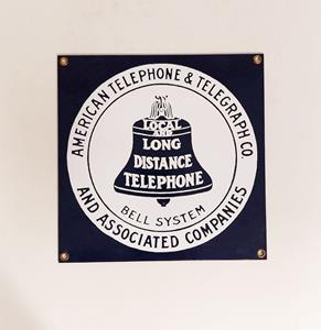Fiftiesstore Bell Telephone System Ande Rooney 1990's Emaille Bord - 20 x 20cm