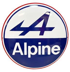 Fiftiesstore Alpine Logo Emaille Bord 41 cm