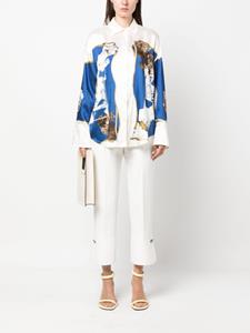 MSGM cropped-leg flared trousers - Wit
