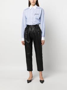 Moschino pleat-detail cropped trousers - Zwart