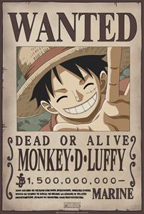 ABYStyle One Piece Wanted Luffy New 2 Poster 35x52cm
