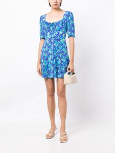 Rixo Lilita floral-print silk dress - Blauw