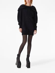 Nina Ricci logo-embroidered hooded dress - Zwart