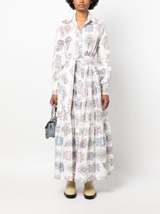 Eleventy paisley-print tiered cotton dress - Wit