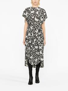 Stella McCartney Forest Floral-print silk dress - Zwart