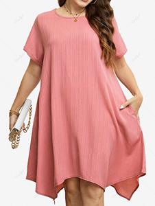 Rosegal Plus Size Asymmetrical Pocket Dress