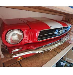 Fiftiesstore Ford Mustang 1965 Voorkant Met Racestrepen - Gemaakt Van Een Echte Auto