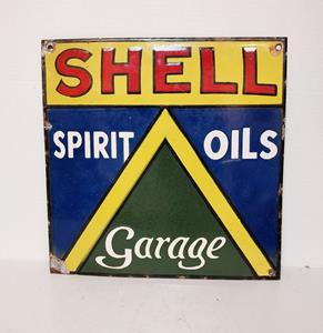 Fiftiesstore Shell Spirit Oils Emaille Bord 35,5 x 35,5cm - Origineel