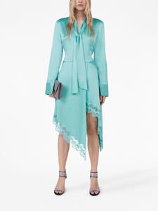 Stella McCartney Double satin lace-trim dress - Blauw