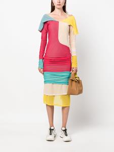 Kiko Kostadinov panelled-design long-sleeve dress - Roze