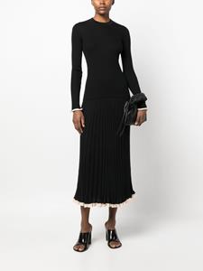 Proenza Schouler Silk Cashmere Long Sleeve Top - 001 BLACK