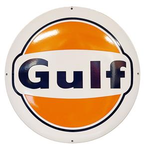Fiftiesstore Gulf Logo Emaille Bord - 50cm