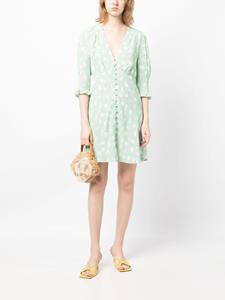 Rixo Juni graphic-print buttoned dress - Groen