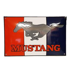 Fiftiesstore Ford Mustang Logo Emaille Bord - 40 x 25cm