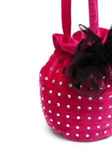 Monnalisa crystal-embellished velvet bucket bag - Roze