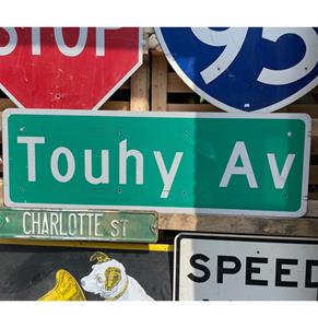 Fiftiesstore Touhy Avenue Straatnaambord Origineel USA 137 x 46 cm