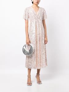 Needle & Thread Mila sequin-design long dress - Beige