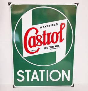 Fiftiesstore Castrol Station Emaille Bord - 52 x 40cm
