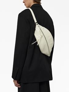 Jil Sander logo-embossed leather shoulder bag - Wit