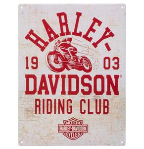Fiftiesstore Harley-Davidson Riding Club Tinnen Bord Met Reliëf - 30 x 40 cm
