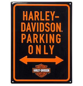 Fiftiesstore Harley-Davidson Parking Only Tinnen Bord Met Reliëf - 30 x 40 cm