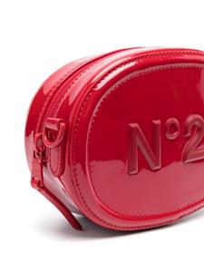 Nº21 Kids logo-embossed leather shoulder bag - Rood