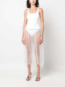 STYLAND cropped sheer harem trousers - Wit