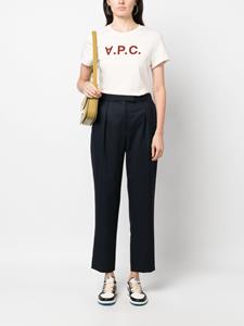 APC pleated cropped trousers - Blauw
