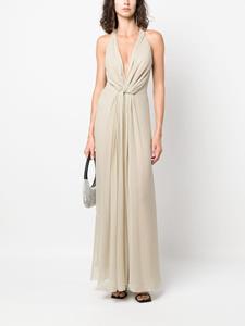 Christopher Esber knot-detail silk long dress - Beige