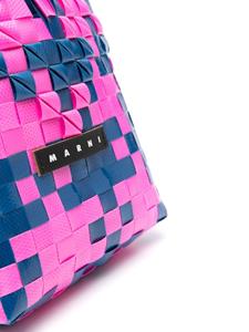 Marni Kids Diamond Basket woven tote bag - Roze