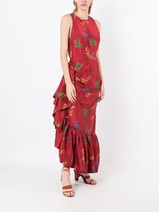 Isolda Zijden jurk - Rood