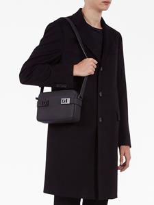 Ferragamo Gancini buckle embellished leather shoulder bag - Zwart