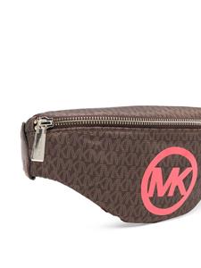 Michael Kors Kids monogram-jacquard adjustable belt bag - Bruin