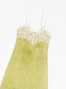 Jason Wu floral-lace V-neck silk dress - Groen