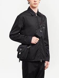 Prada Saffiano schoudertas met logo - Zwart