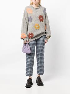 PS Paul Smith check-pattern cropped trousers - Blauw