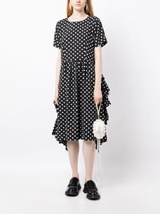 Comme Des Garçons Comme Des Garçons polka-dot print ruffle-detailing dress - Zwart