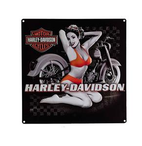 Fiftiesstore Harley-Davidson Flash Back Babe Metalen Bord