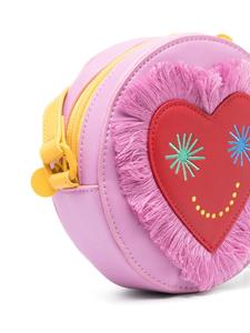 Stella McCartney Kids heart-patch circular crossbody bag - Roze